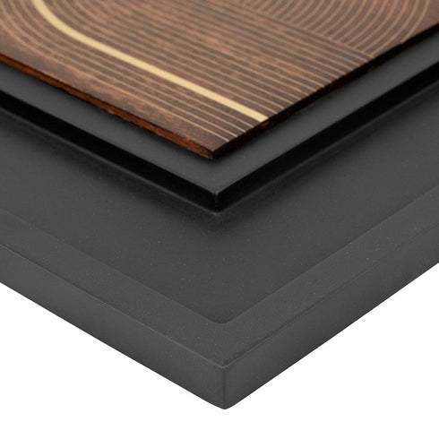 Contemporary Wooden Wall Decor With Brass Design